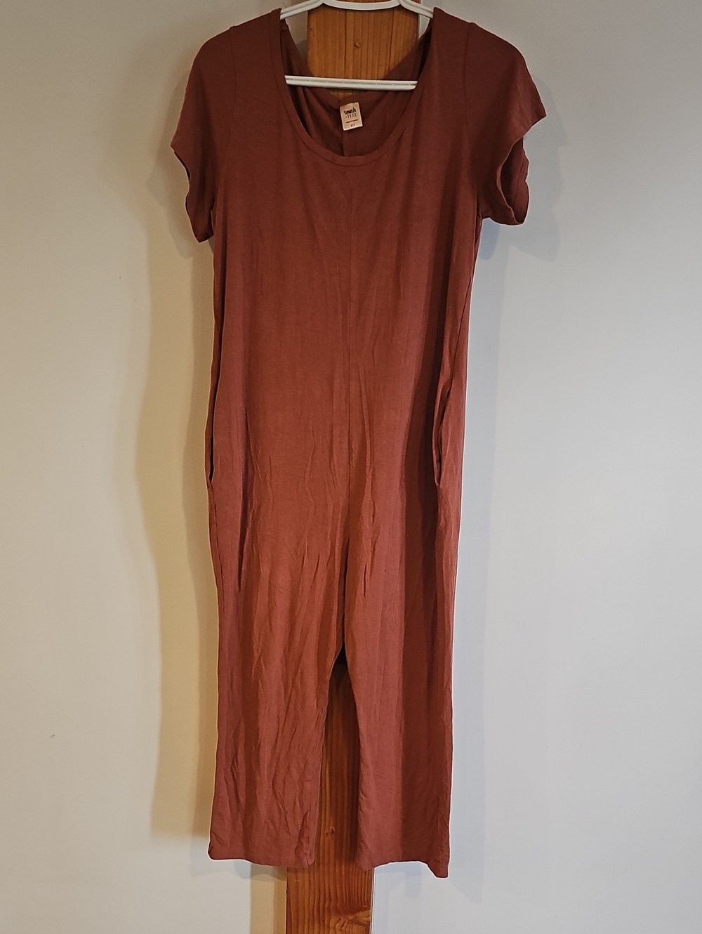 Smash + Tess rust-brown scoop-neck jumpsuit